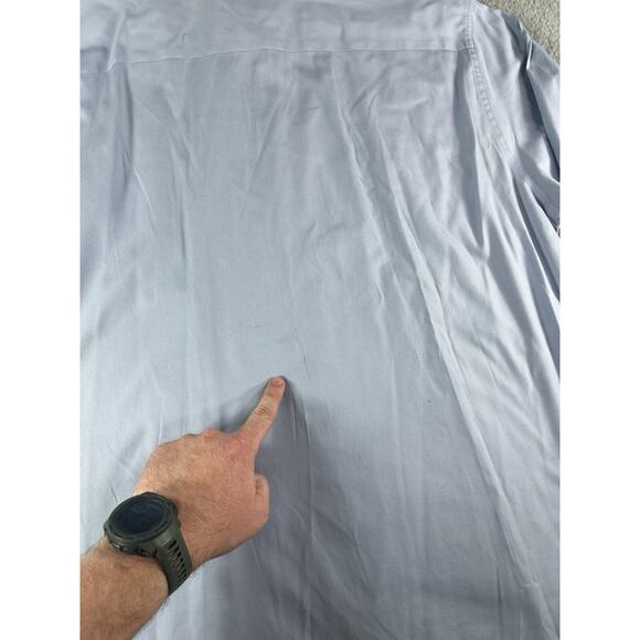 Alfani Shirt Mens 34 - 35 XL Button Down 17 inch Gray Solid Pinpoint Non Iron - Picture 7 of 11